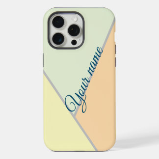 Modern Pastel Geometric Colour Block Custom Name iPhone 15 Pro Max Case
