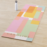 Modern Pastel Geometric Shapes Personalised Yoga Mat<br><div class="desc">Simple and stylish geometric design of overlapping shapes in pretty pastel colour shades of pink,  green,  blue,  and yellow,  personalised with your name.</div>