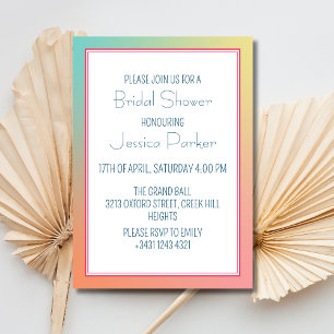 Modern Pastel Gradient Classic Bridal Shower Invitation