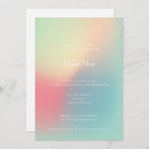 Modern Pastel Gradient Gender Neutral Baby Shower Invitation