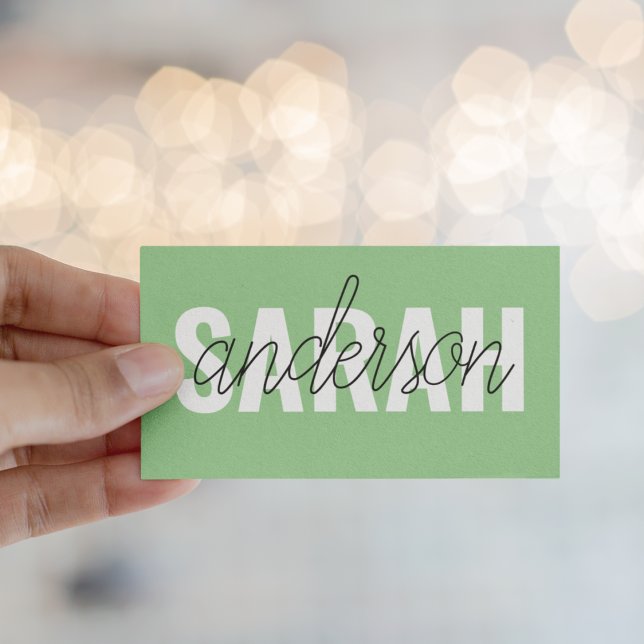 Modern Pastel Green Beauty Personalised You Name Business Card (Creator Uploaded)