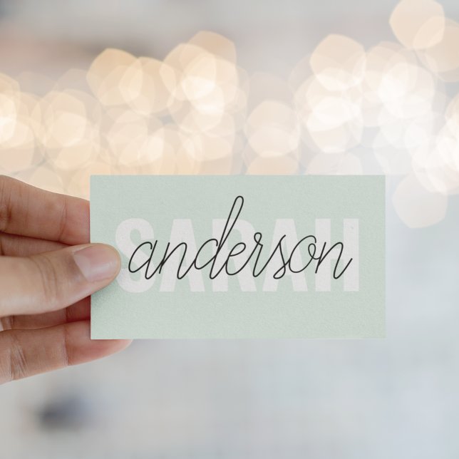 Modern Pastel Green Beauty Personalised You Name Business Card (Creator Uploaded)