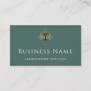 Modern Pastel Green Landscaping Gardener Tree Root Business Card