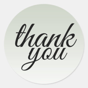 Modern Pastel Green Thank You Classic Round Sticker
