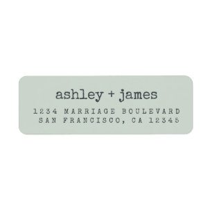 Modern Pastel Green Wedding Return Address Label