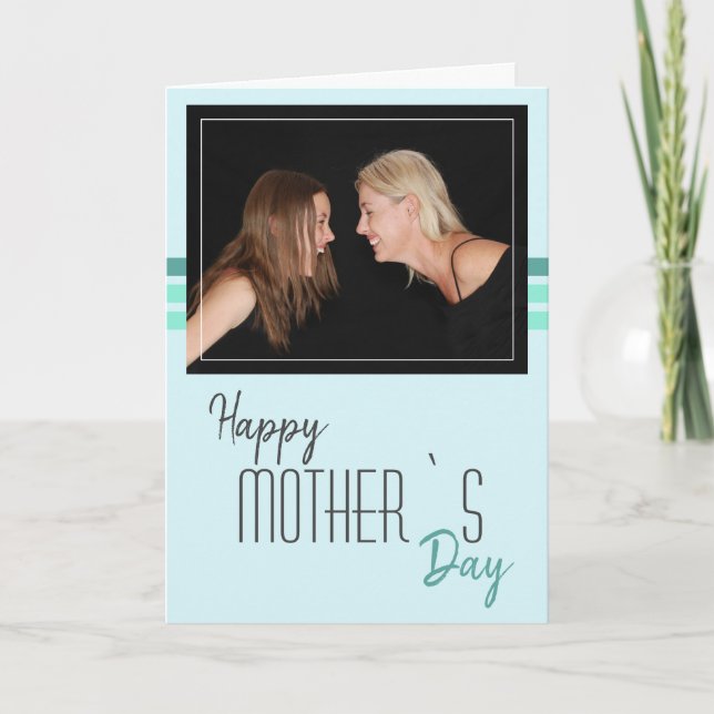 Modern Pastel Happy Mother`s Day Photo Card (Front)