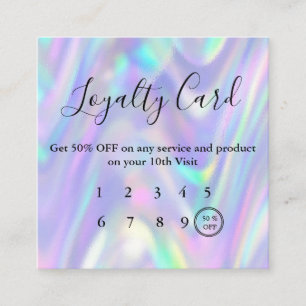 Modern Pastel Holographic Loyalty Card