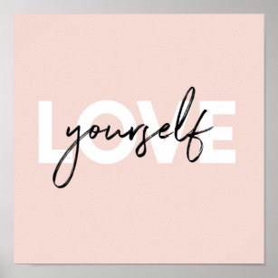 Modern Pastel Love Yourself Motivation Quote Gift Poster
