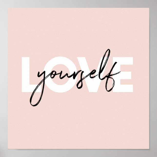 Modern Pastel Love Yourself Motivation Quote Gift Poster (Front)