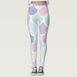 Modern Pastel Lovely Mermaid Pattern With Name Leggings<br><div class="desc">Modern Pastel Lovely Mermaid Pattern With Name</div>