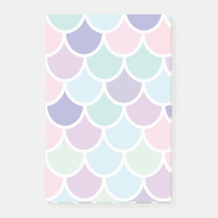 Modern Pastel Lovely Mermaid Pattern With Name Post-it Notes