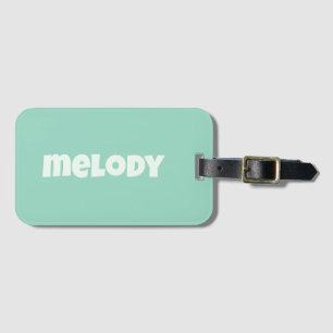 Modern pastel mint dormroom decor name luggage tag