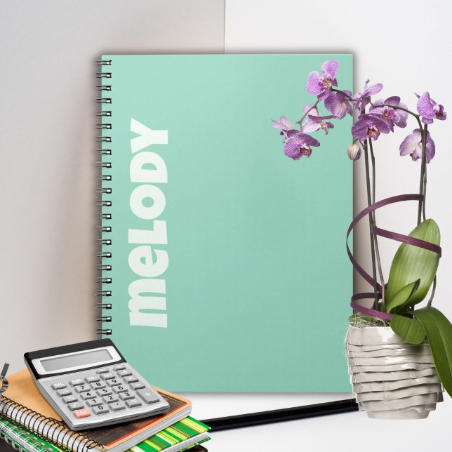 Modern pastel mint dormroom decor name notebook (Creator Uploaded)