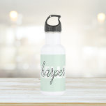 Modern Pastel Mint Hello And You Name 532 Ml Water Bottle<br><div class="desc">Modern Pastel Mint Hello And You Name</div>