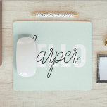 Modern Pastel Mint Hello And You Name Mouse Mat<br><div class="desc">Modern Pastel Mint Hello And You Name</div>