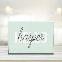 Modern Pastel Mint Hello And You Name