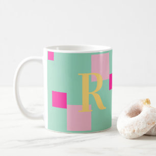 Modern Pastel Monogram Coffee Mug