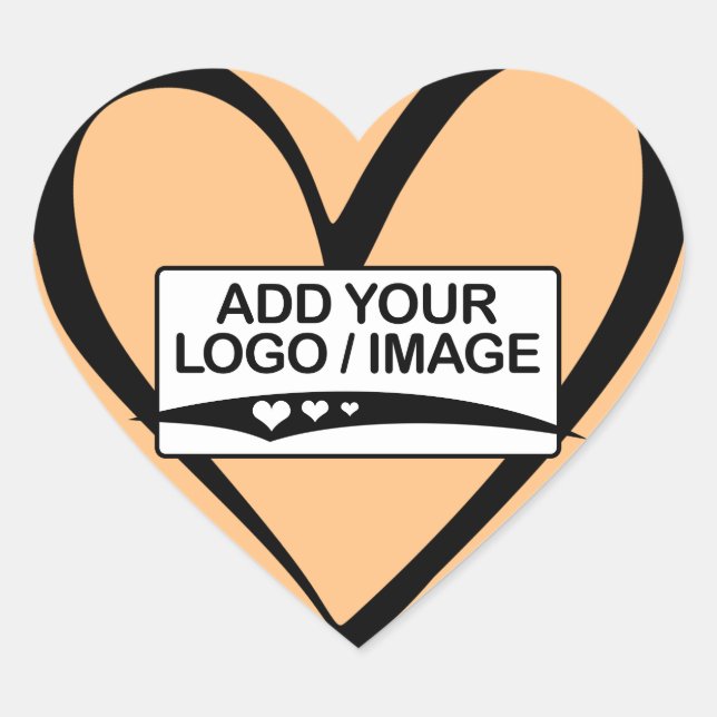 Modern Pastel Peach Calligraphy Heart Box Seal (Front)