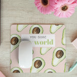 Modern Pastel Pink And Green Avocado Fun Quote  Mouse Mat<br><div class="desc">Modern Pastel Pink And Green Avocado Fun Quote</div>