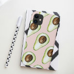 Modern Pastel Pink And Green Avocado Pattern iPhone 11 Case<br><div class="desc">Modern Pastel Pink And Green Avocado Pattern</div>