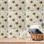 Modern Pastel Pink And Green Avocado Pattern Tile<br><div class="desc">Modern Pastel Pink And Green Avocado Pattern</div>