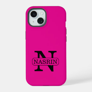 Modern Pastel Pink Beauty Personalised Name  iPhone 15 Case
