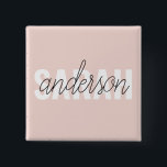 Modern Pastel Pink Beauty Personalised You Name 15 Cm Square Badge<br><div class="desc">Modern Pastel Pink Beauty Personalised You Name</div>