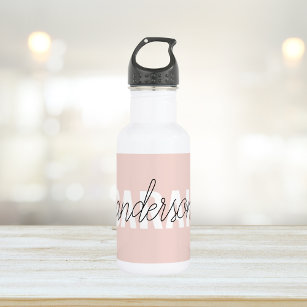 Modern Pastel Pink Beauty Personalised You Name 532 Ml Water Bottle