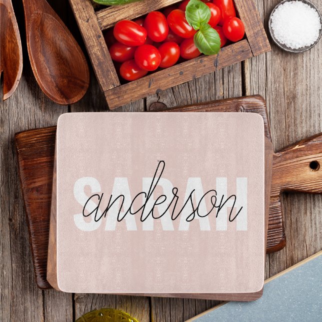 Modern Pastel Pink Beauty Personalised You Name Cutting Board (Creator Uploaded)
