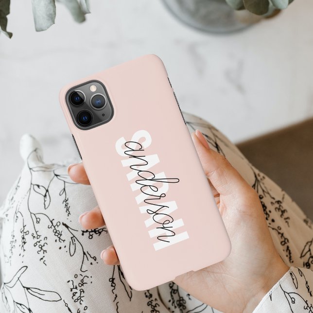 Modern Pastel Pink Beauty Personalised You Name iPhone Case (Creator Uploaded)