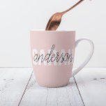 Modern Pastel Pink Beauty Personalised You Name Latte Mug<br><div class="desc">Modern Pastel Pink Beauty Personalised You Name</div>