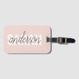 Modern Pastel Pink Beauty Personalised You Name Luggage Tag