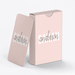 Modern Pastel Pink Beauty Personalised You Name Playing Cards