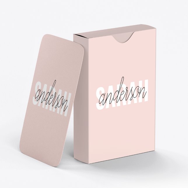 Modern Pastel Pink Beauty Personalised You Name Playing Cards (Creator Uploaded)