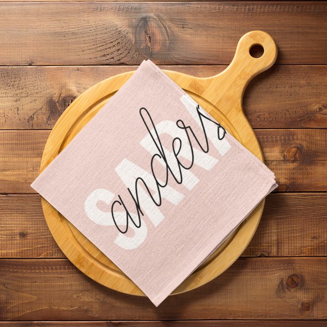 Modern Pastel Pink Beauty Personalised You Name Tea Towel (Creator Uploaded)