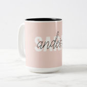 Modern Pastel Pink Beauty Personalised You Name Two-Tone Coffee Mug (Front Left)