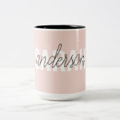 Modern Pastel Pink Beauty Personalised You Name Two-Tone Coffee Mug (Center)