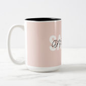 Modern Pastel Pink Beauty Personalised You Name Two-Tone Coffee Mug (Left)