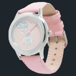 Modern Pastel Pink & Blue Child Name Watch<br><div class="desc">Modern Pastel Pink & Blue Child Name</div>