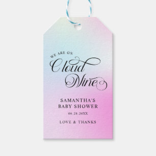Modern Pastel  Pink Cloud Nine Baby Shower Gift Tags