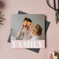 Modern Pastel Pink Family Photo Gift