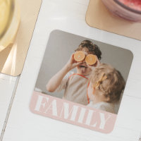 Modern Pastel Pink Family Photo Gift