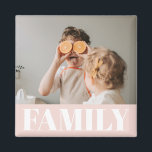 Modern Pastel Pink Family Photo Gift Magnet<br><div class="desc">Modern Pastel Pink Family Photo Gift</div>