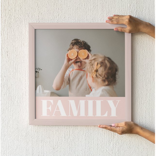 Modern Pastel Pink Family Photo Gift Poster (Creator Uploaded)