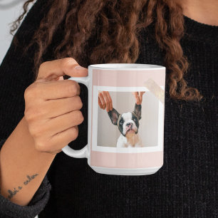 Modern Pastel Pink Frame   Personal Dog Photo Coffee Mug