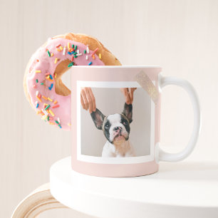 Modern Pastel Pink Frame   Personal Dog Photo Mug