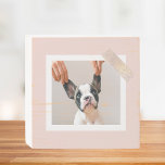 Modern Pastel Pink Frame | Personal Dog Photo Wooden Box Sign<br><div class="desc">Modern Pastel Pink Frame | Personal Dog Photo</div>