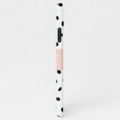 Modern Pastel Pink Girl Boss & Black Dots iPhone Case (Right Side)