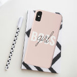 Modern Pastel Pink Girl Boss Phrase iPhone XS Max Case<br><div class="desc">Modern Pastel Pink Girl Boss Phrase</div>