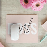 Modern Pastel Pink Girl Boss Phrase Mouse Mat<br><div class="desc">Modern Pastel Pink Girl Boss Phrase</div>